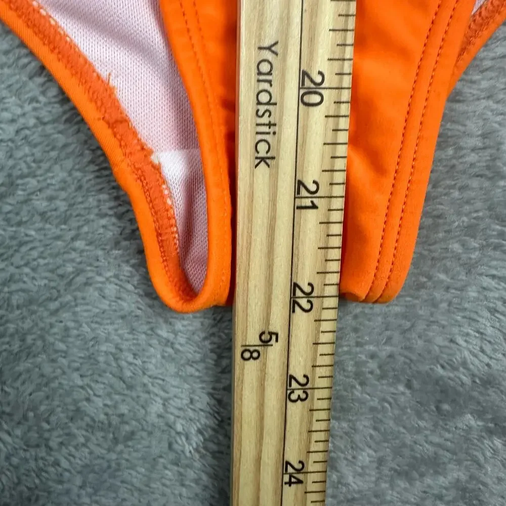 Ekouaer One Piece Swimsuit‎ Women XXL Orange Excellent Ruched Sweetheart Neck